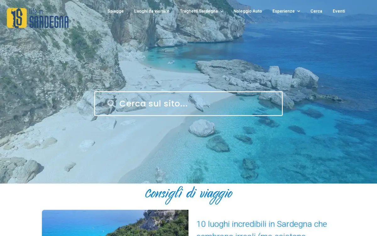 Anteprima del portale Life in Sardegna