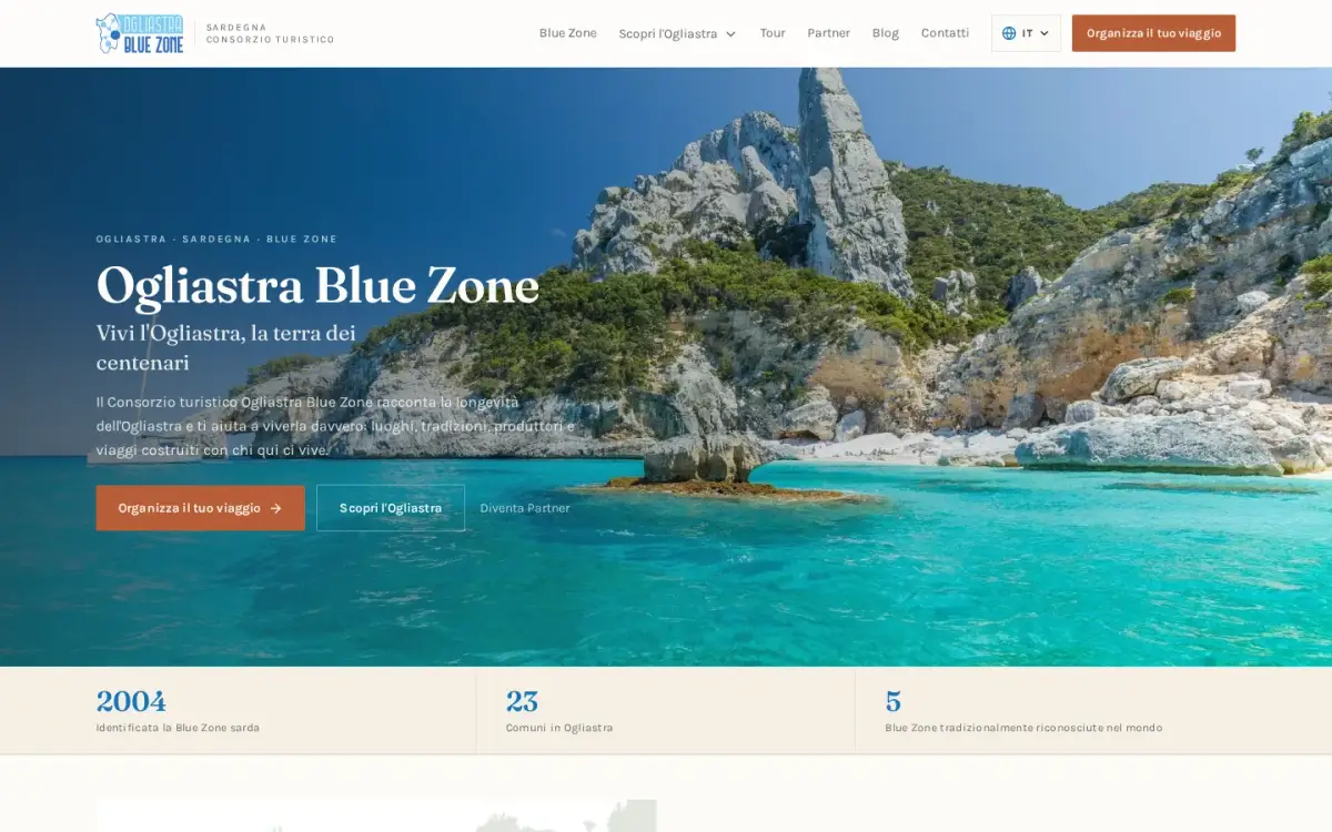 Anteprima del portale Ogliastra Blue Zone